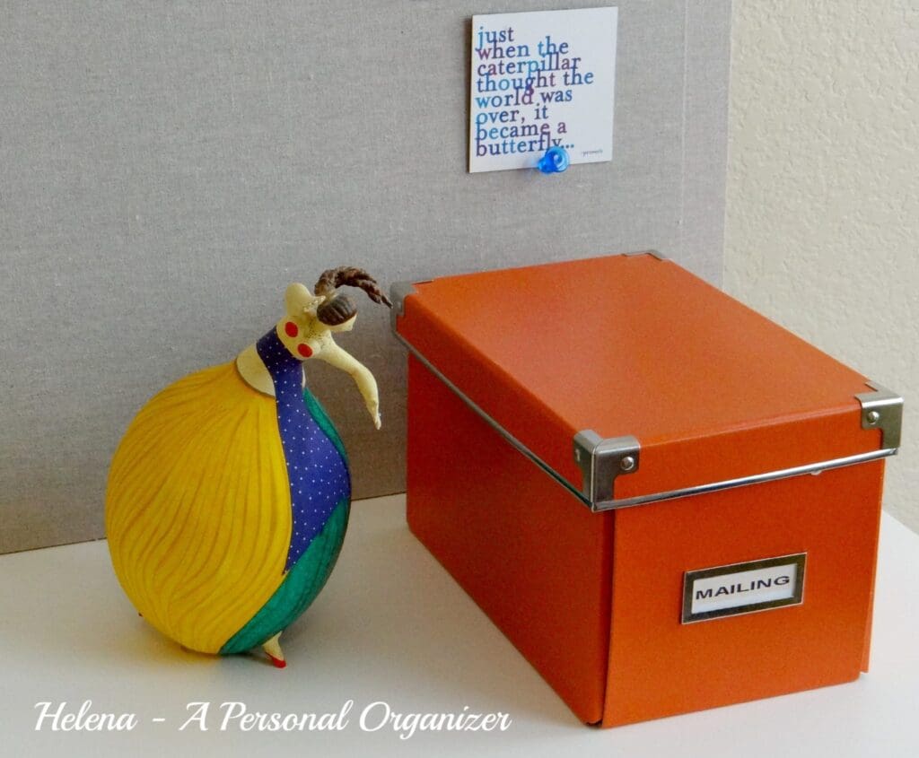 Home office organization ideas - mailing box