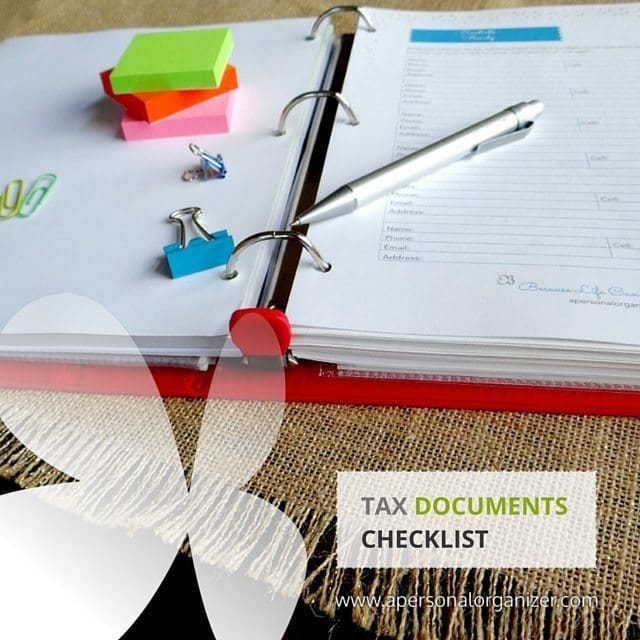 Tax documents checklist printable