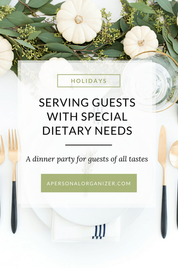 Serving guests with special dietary needs.