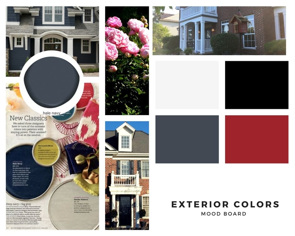 Choosing Exterior Outdoor Colors Mood Board