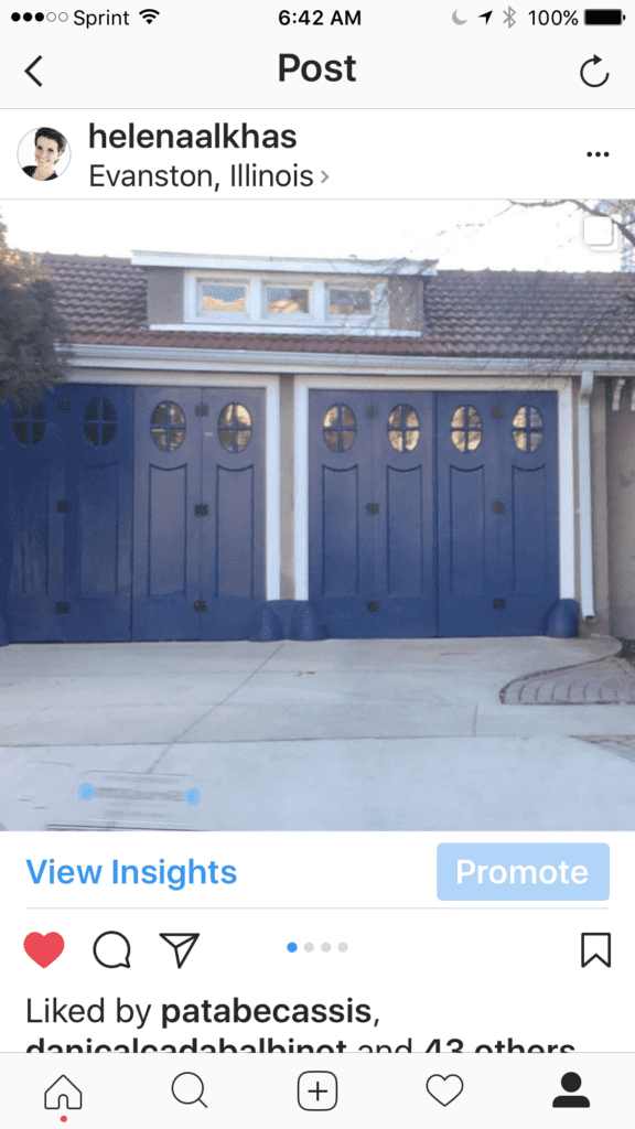 Custom blue garage doors