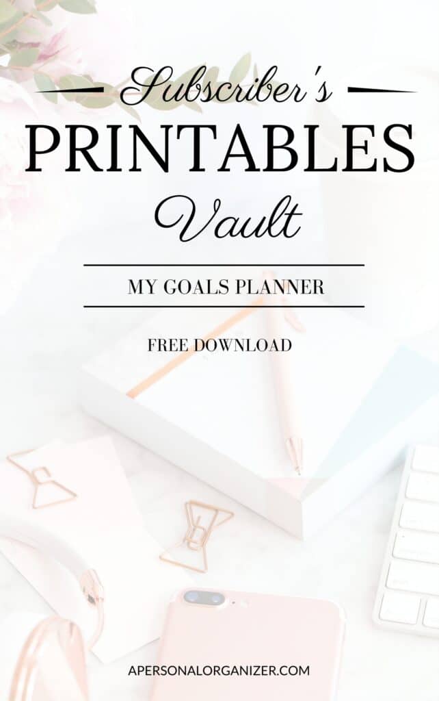 Subscriber's Printable Vault Goal Planner - A Personal Organizer