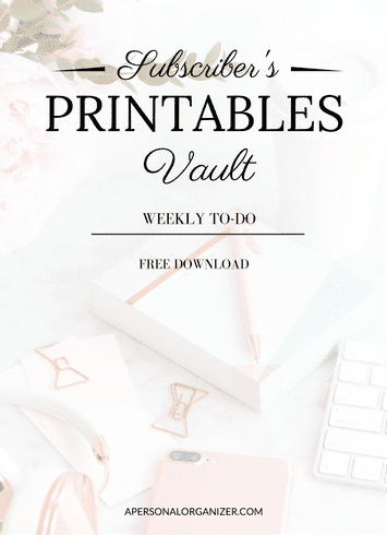 Weekly to do - A Personal Organizer