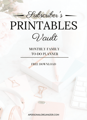 Monthly family to do planner - A Personal Organizer