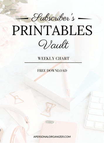 Printables Weekly Chart - A Personal Organizer