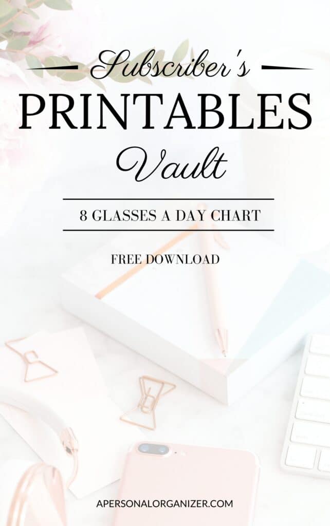 8 Glasses a day chart - A Personal Organizer