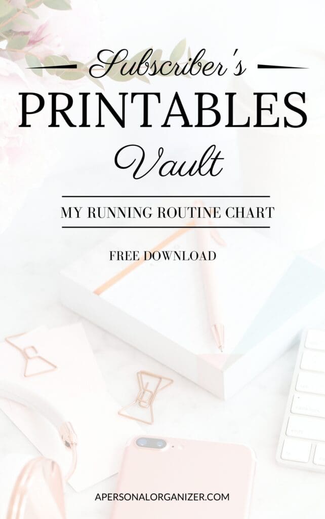 My Running Routine Chart - A Personal Organizer