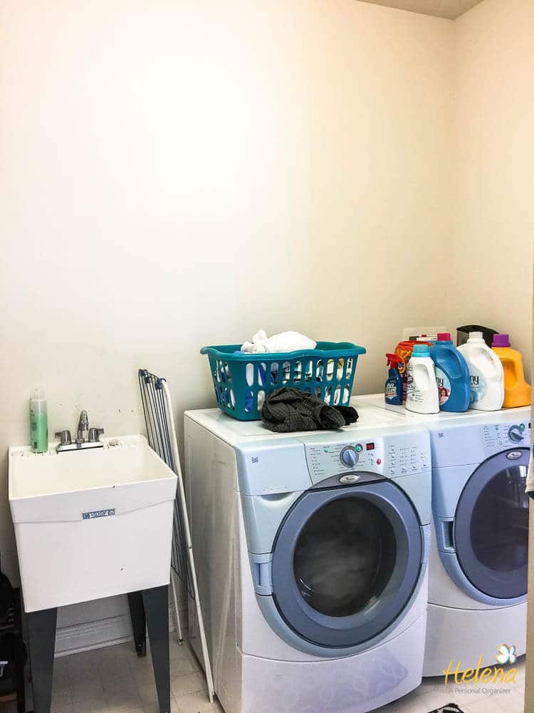white laundry room with washer and dryer