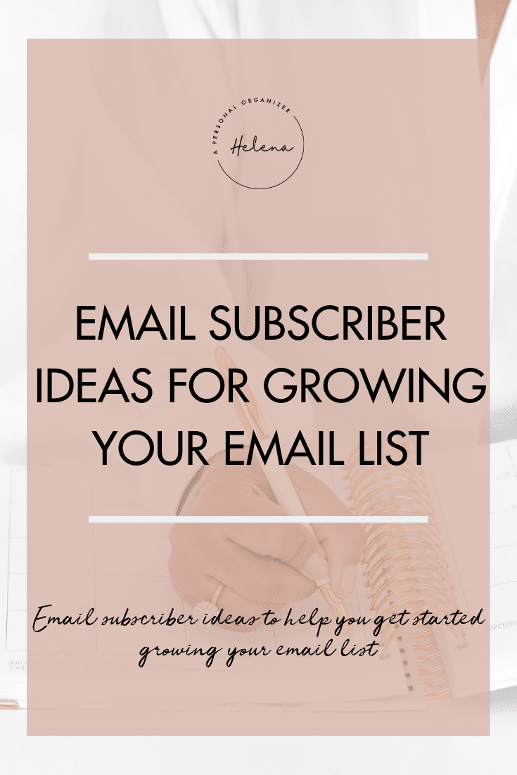 Grow your list fast with these email subscriber freebie ideas! Helena Alkhas | Online Training And Marketing For Pro Organizers