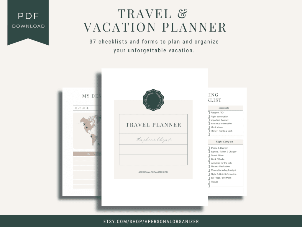 Travel Planner Printables - A Personal Organizer - Etsy Shop
